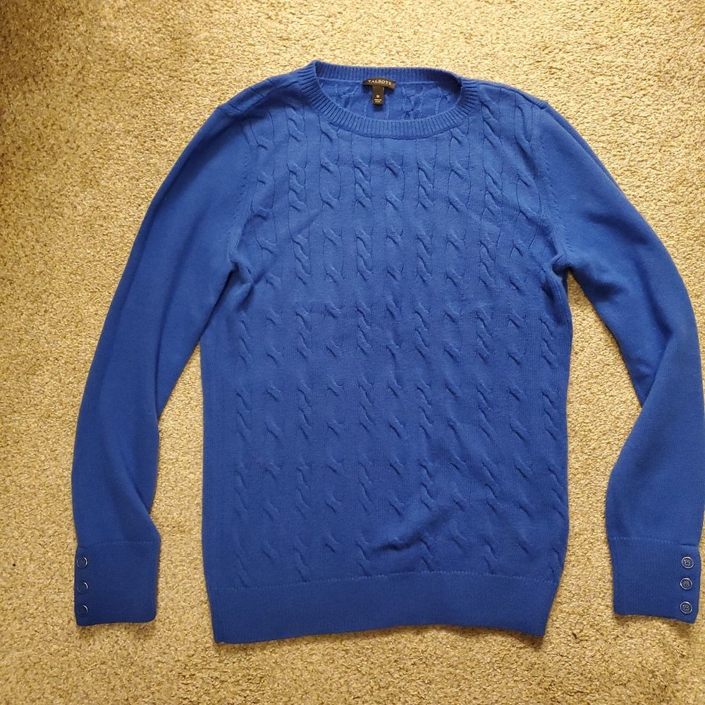 Blue Cardigan scoop neck size M 70%lambswool